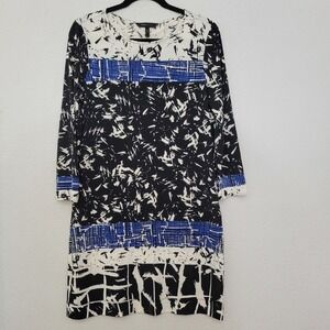 BCBGMAXAZRIA Shift Dress Abstract Print Long Sleeve Casual‎ Dress Size M